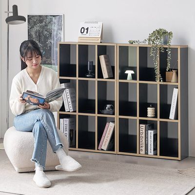 특가 e스마트 리네 책꽂이책장 블랙 전면 3단책장