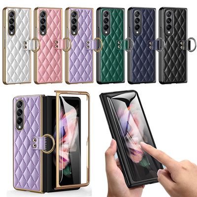 갤럭시z폴드 3 4 5 6 퀼팅 가죽 전면 풀커버 링케이스