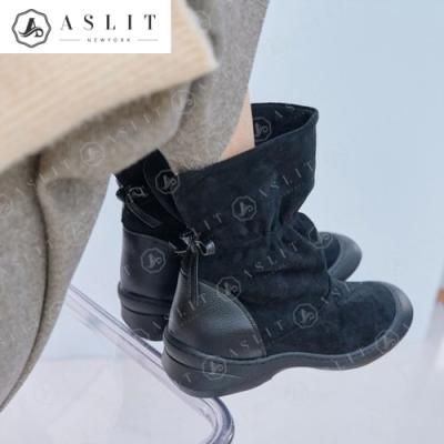 [애슬릿]여성 스웨이드 셔링 리본 데일리 앵클 부츠