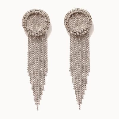 제이로렌 0M02436 라운드 롱큐빅 체인귀걸이