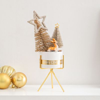 크리스마스 미니트리 화분 샤이니 사슴 set 27cm 장식