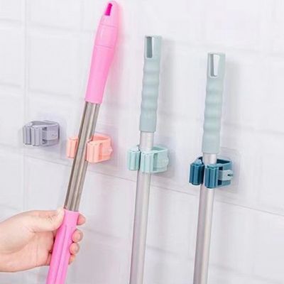 대걸레 고정홀더 무타공 접착식 청소도구 밀대 거치대