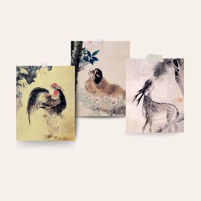 북키스 한국화 카드 일오원 장승업 엽서 3종