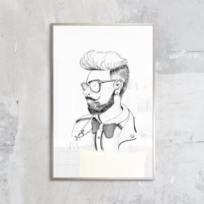 cq641-남과여_일러스트_중형메탈액자