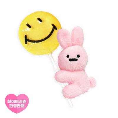 휘리팝42g(스마일(레몬))+동물모양집게인형(택1)