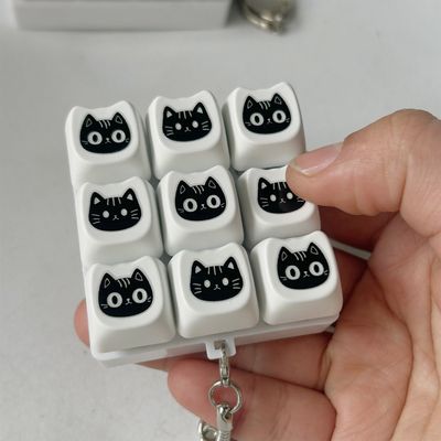 고양이 캐릭터 피젯 키보드 버튼 블럭 키캡 토이 키링