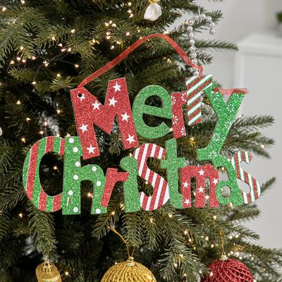 [1+1] 크리스마스 글자 장식 믹스 레드그린폼 35x19cm