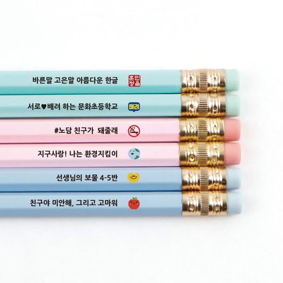 [주문제작]네임연필2B 1자루육각파스텔 나만의 문구