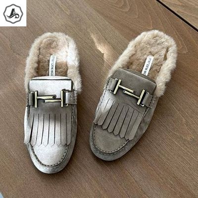 [애슬릿]여성 겨울 블로퍼 프린지 버클 가죽 빅사이즈