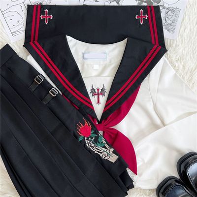 레드라인 블랙 데빌 세라복 프레피룩 긴팔 교복세트