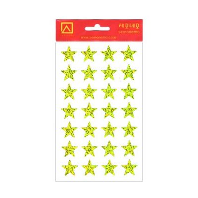 1000 모양견출지 별홀로 10-315-6GL 4매 금색 17X17