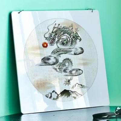 nt585-행잉액자_풍수승천하는용과호랑이(사각원형)