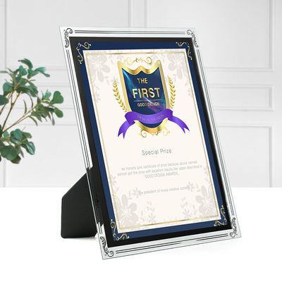 크리스탈 유리 상장액자 A4 실버 스탠딩 허가증액자(WFLP6FY)