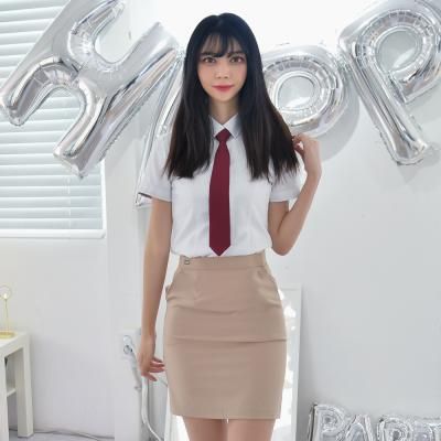 허리조절 하복 스판 연베이지 교복치마