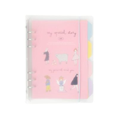 아트박스 핑크일러스트 PP 6공 다이어리커버 (A5)