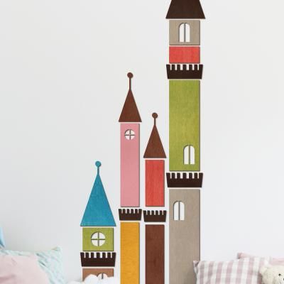 키즈카페인테리어 우드스티커 공주의성 컬러선택