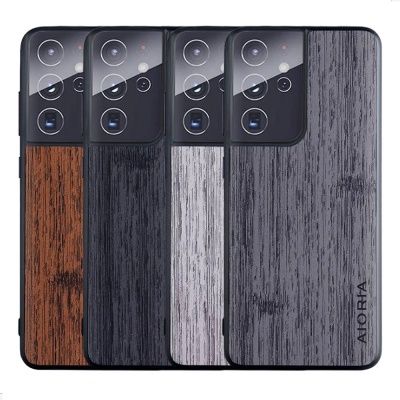 갤럭시노트20/울트라 빈티지 우드 슬림 휴대폰 케이스
