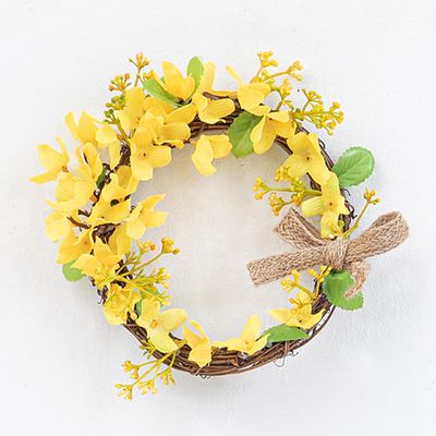 개나리 조화 리스 네츄럴 15cm 인테리어 봄 장식 소품