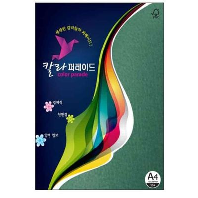 칼라퍼레이드 진녹 A4 160g 10매 인쇄용지 초대장종이 공예종이 A4컬러용지(WFPDTQB)