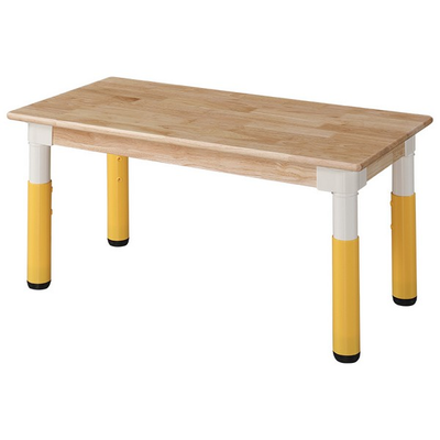 고무나무책상 높이조절식 H46-58cm 노랑 사각