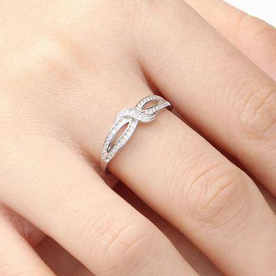 [비쥬홀릭] 실버925 백금도금 제인 큐빅 오픈링 반지
