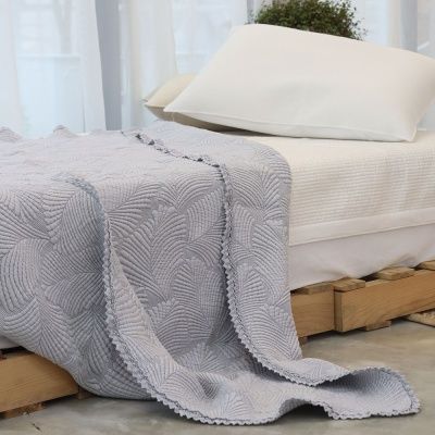 레이스누빔 풍기인견 삼중직 여름이불 겸 패드-그레이