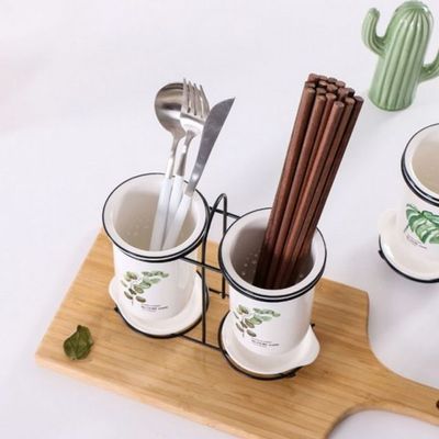 물빠짐 도자기 수저통 빈티지(WD94B1B)