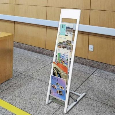 잡지꽂이 리플렛거치대 전단지 거치대 5단 화이트(WFLVLWD)