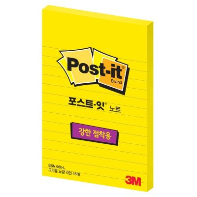 3M 포스트-잇 강한점착용 노트  SSN 660 그리움노랑