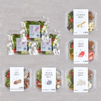 홀리셔스 토핑 샐러드 5종5팩 set+파우치3팩