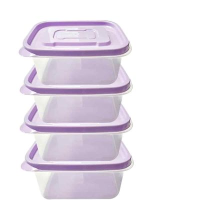보관용기 610ml 4p 냉장고보관용기 사각보관용기 반찬통세트 투명사각용기(WFPDV9I)
