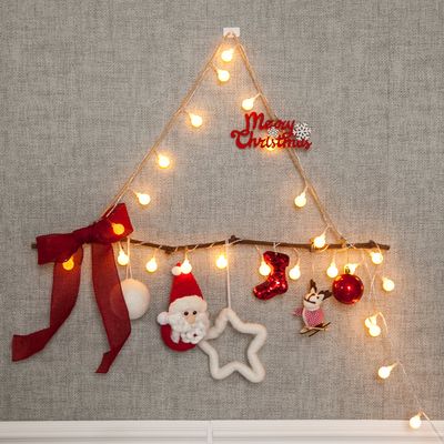 크리스마스 가랜드 벽장식 LED 멜로우레드 65cm (DIY)