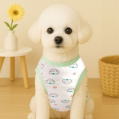 구름양 민트화이트배색 티셔츠 댕댕이옷 반려동물옷(WFJ658I)