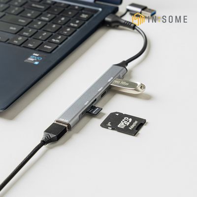 인썸 5in1 USB 3.0 4포트 c타입 멀티 허브 IMH-1
