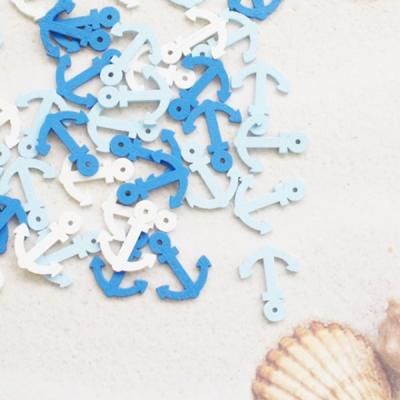 블루톤 닻 나무비즈 50p