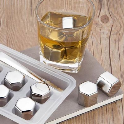 [와인앤쿡]미니멀 스텐 육각형 아이스큐브 6개1세트