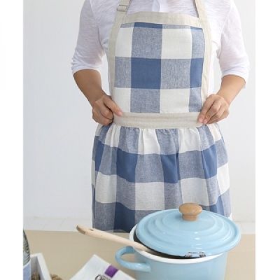 [콩지] 빅체크 하이디 앞치마 (목걸이형)