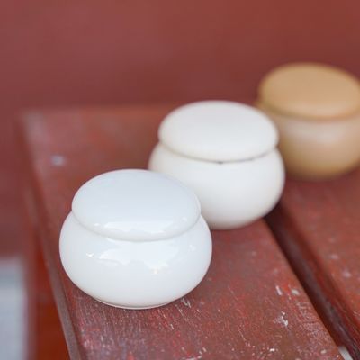 현관 소금단지 백자 미니 항아리 소금 단지 도자기