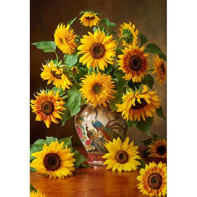 해바라기와 공작 화병 직소퍼즐 1000피스