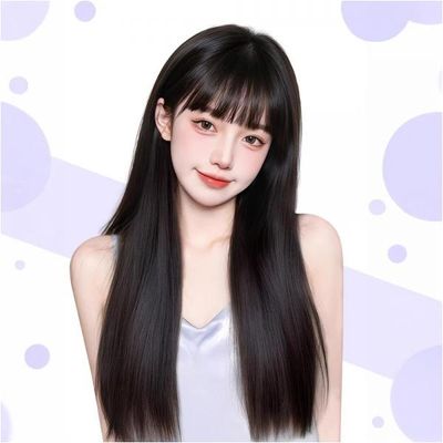 슈켄 원터치 시스루뱅 사이드뱅 긴생머리 가발