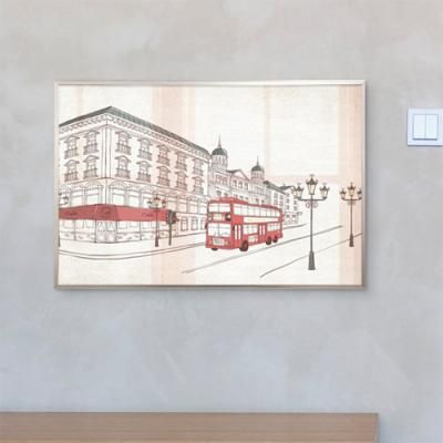 iu123-유럽카페거리레드-중형메탈프레임액자