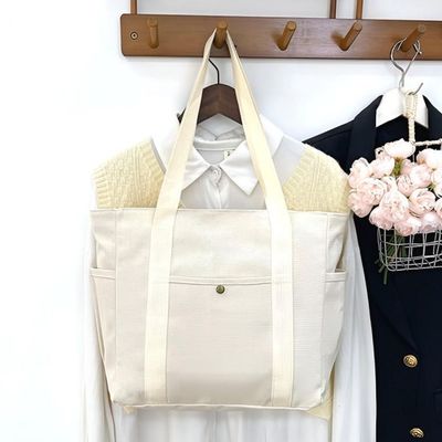 캔버스 데일리 튼튼한 에코백 무지 여성 대학생 가벼운 여자 가방 심플 보부상(WFLRABY)