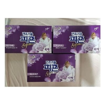 피죤 건조기 시트 섬유유연제 미스틱레인 40매 3세트[