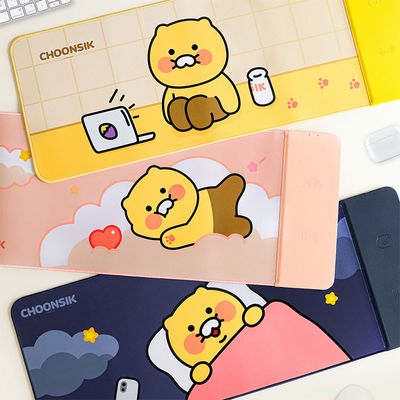 카카오프렌즈 무선충전 장패드 춘식이 데스크 패드