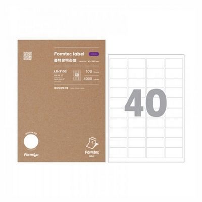 폼텍 라벨지 LB-3102 광택 40칸 100入
