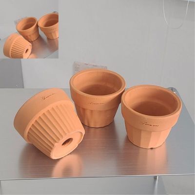 테라원 미니 토분 로워패턴 11x9cm 3종 셋트 소형화분 점토재질 원형화기 정원장식(WFPHR1W)