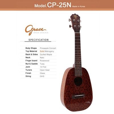 그레이스 우쿠렐레 CP-25N (Grace Ukulele) 콘서트 바디 우쿨렐레 (Concert Body)