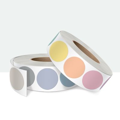 투명 파스텔 도트28 다꾸 스티커 5종(500개) 롤스티커