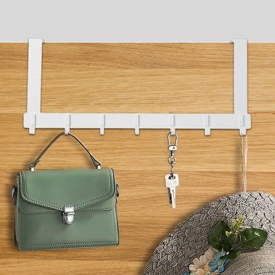 7구 도어후크 46x18cm 화이트 가방걸이 방문옷걸이(WFP8O43)