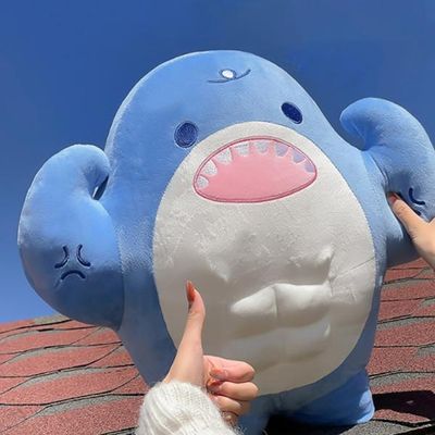 근육 상어 헬창 헬스 인형 쿠션 대형 헬스장 개업선물